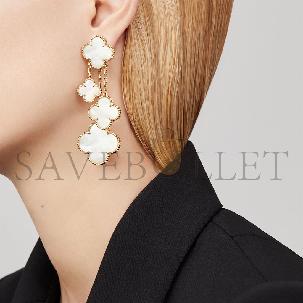 VAN CLEEF ARPELS MAGIC ALHAMBRA EARRINGS, 4 MOTIFS VCARD78900